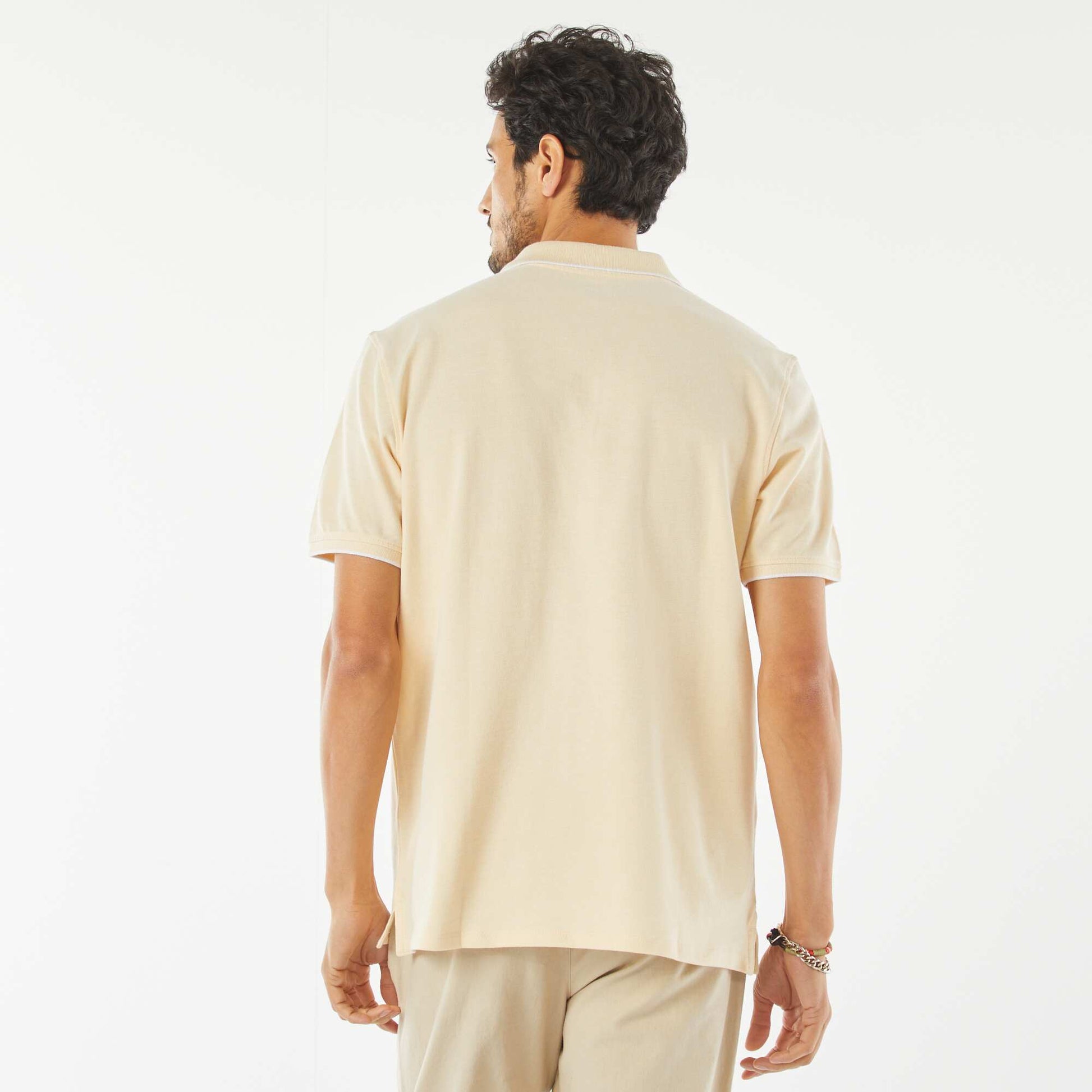 Polo en piqué  de coton JAUNE