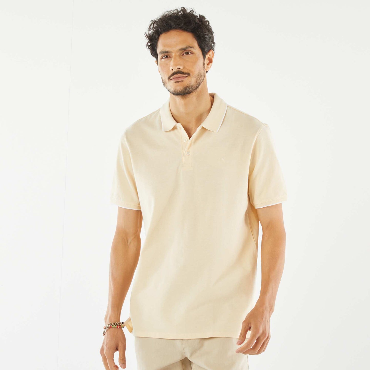 Polo en piqué  de coton JAUNE