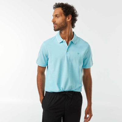 Polo en piqué  de coton BLEU