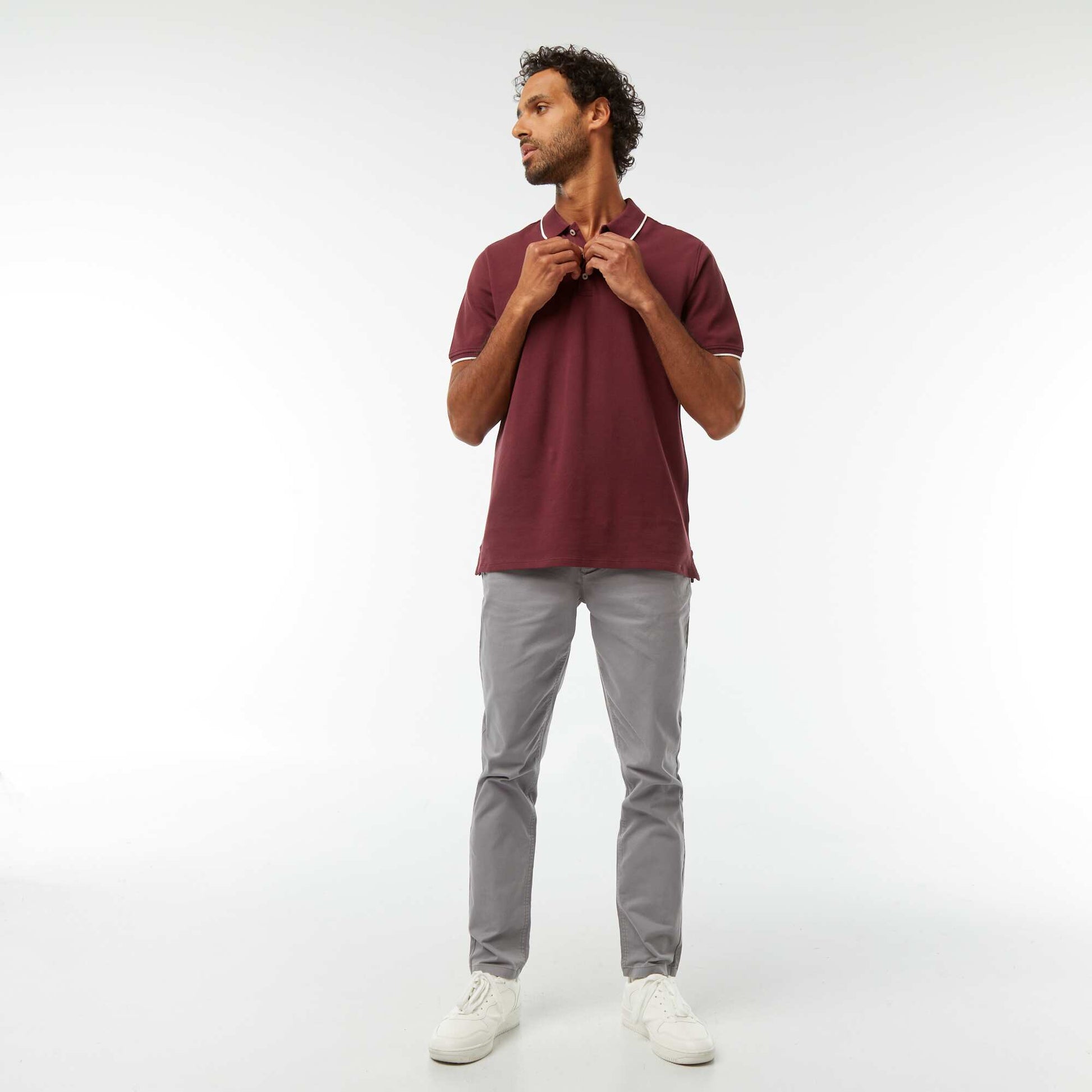 Polo en piqué  de coton ROUGE