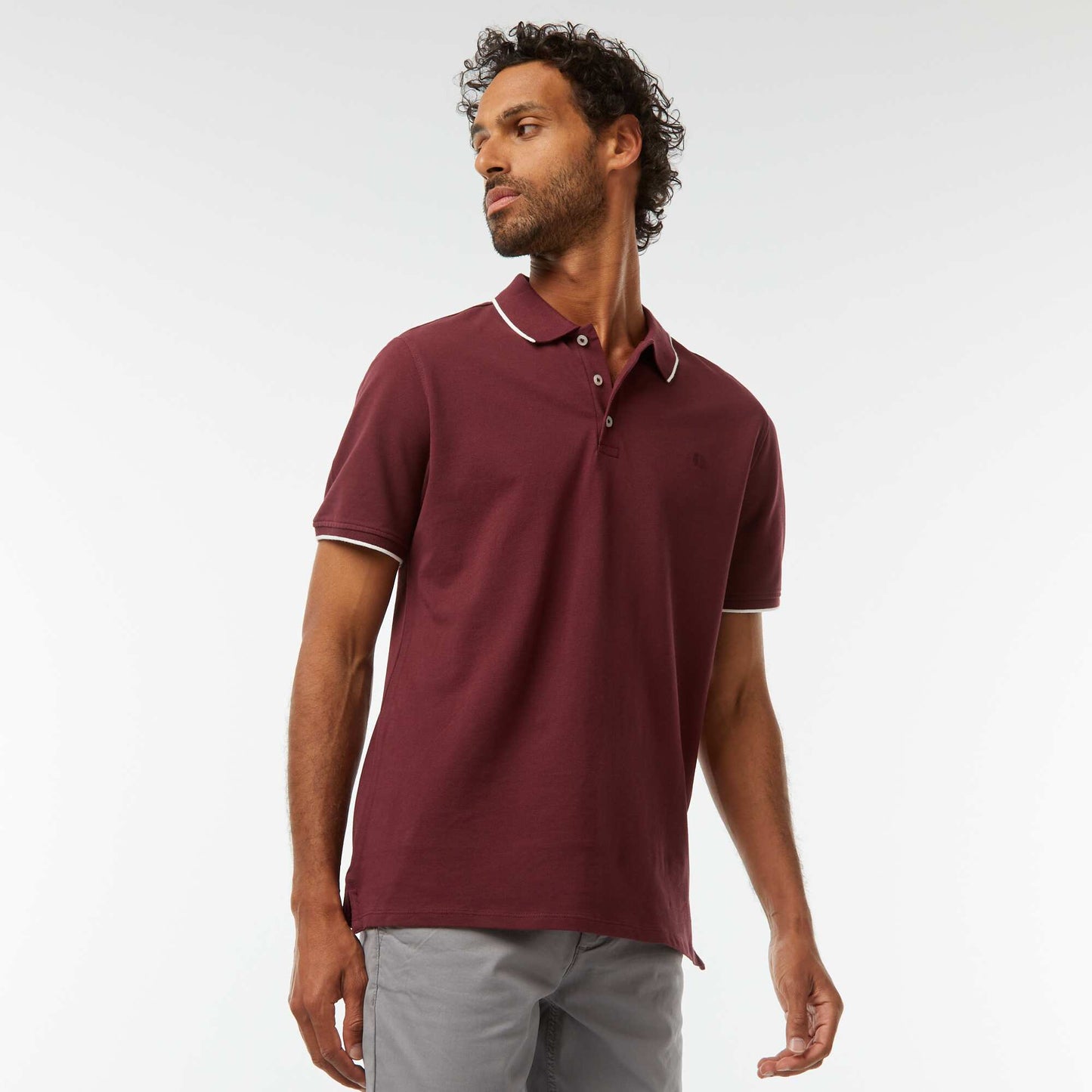 Polo en piqué  de coton ROUGE