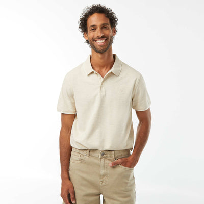 Polo en piqué  de coton BEIGE