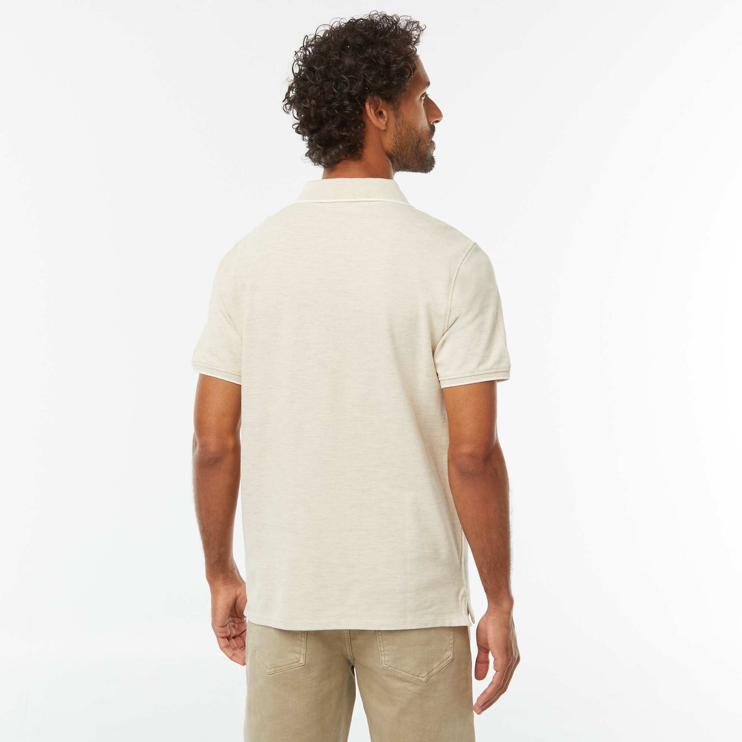 Polo en piqué  de coton BEIGE