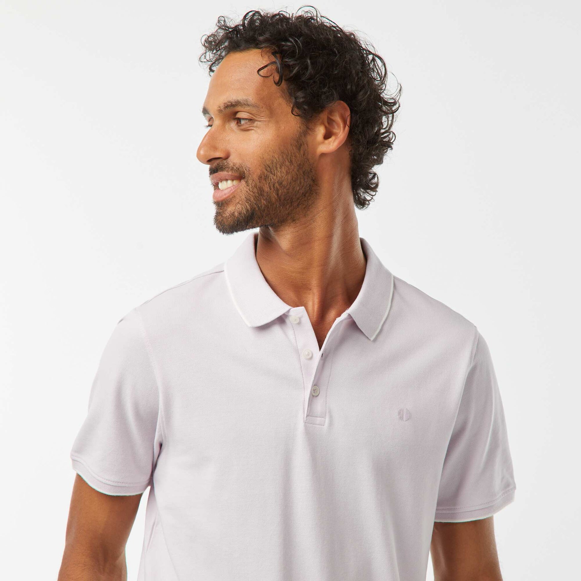 Polo en piqué  de coton VIOLET