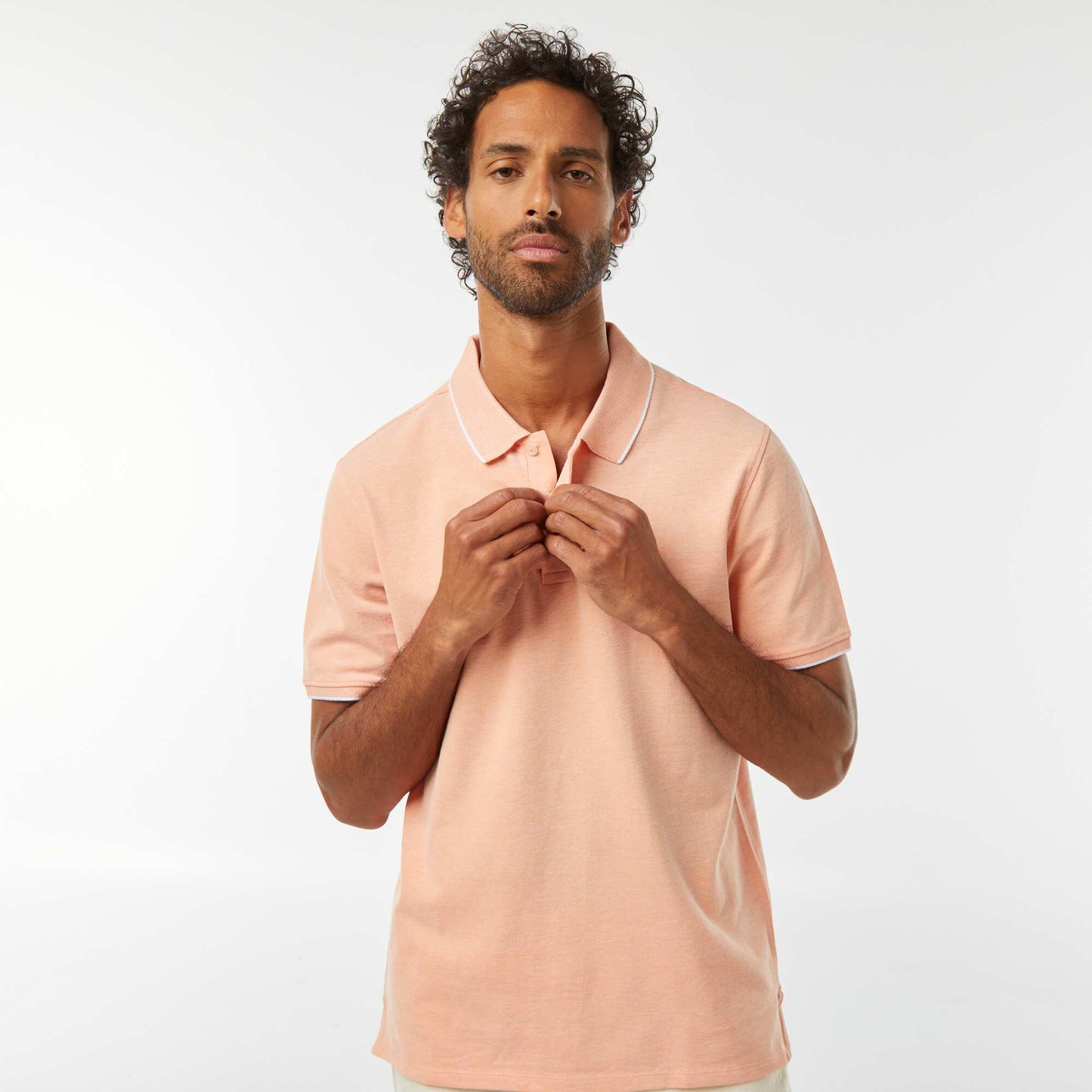 Polo en piqué  de coton ORANGE