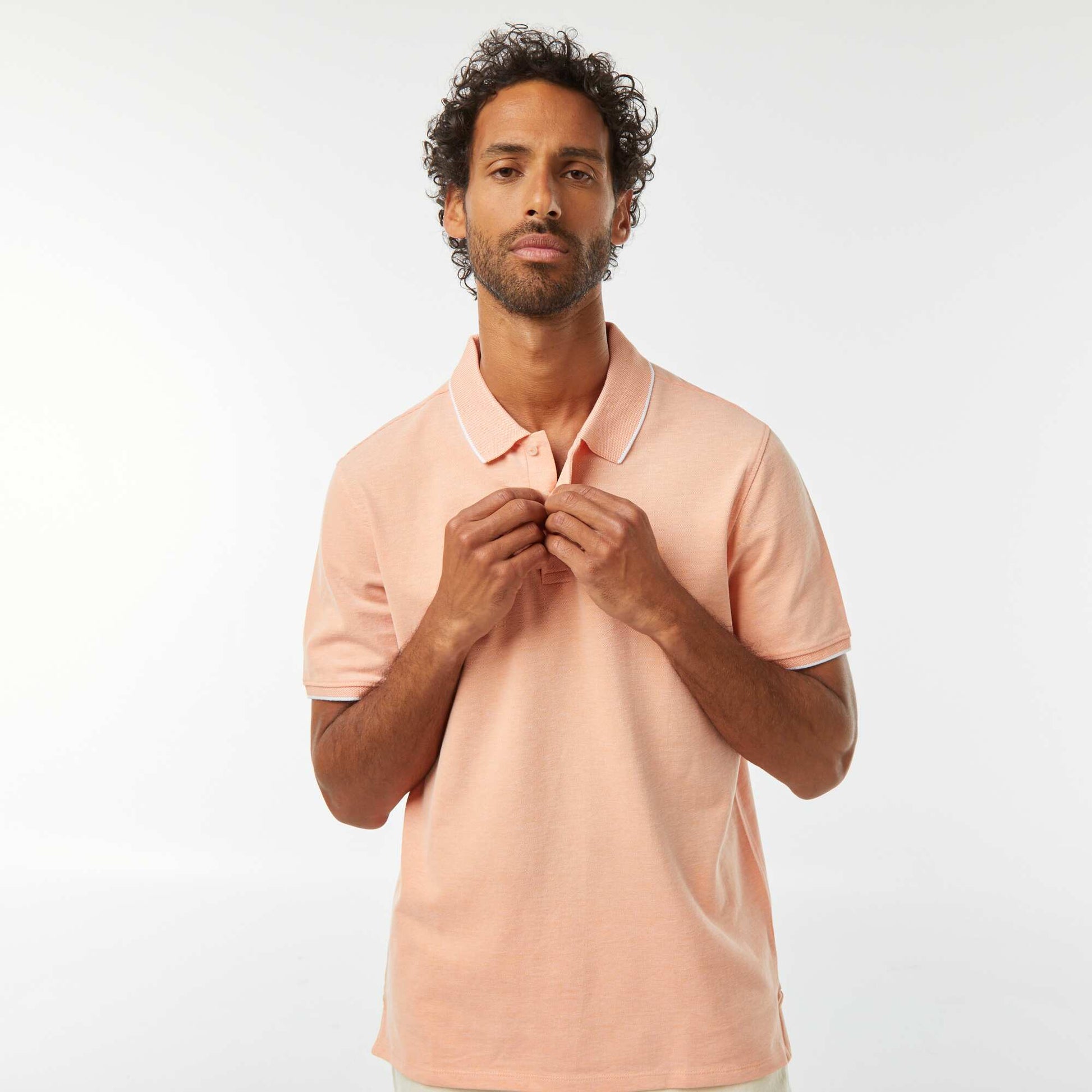 Polo en piqué  de coton ORANGE