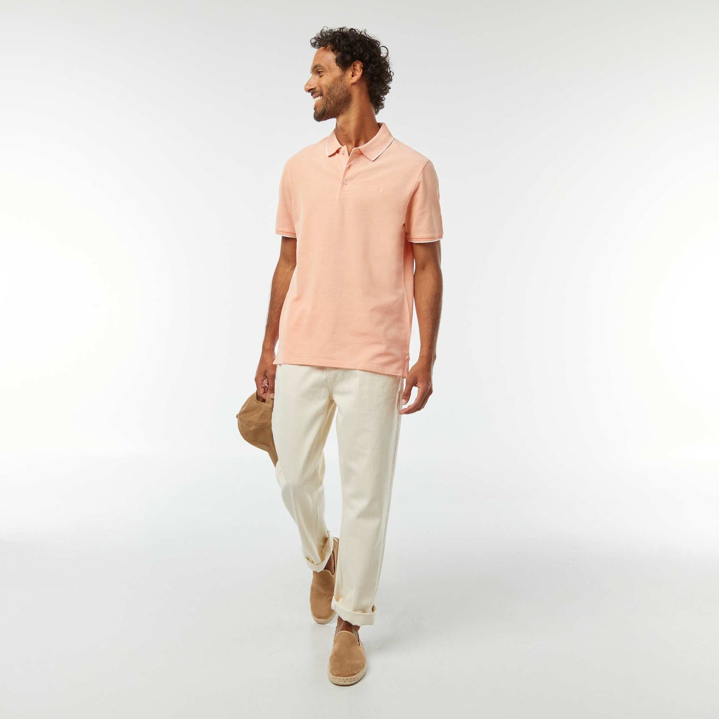 Polo en piqué  de coton ORANGE