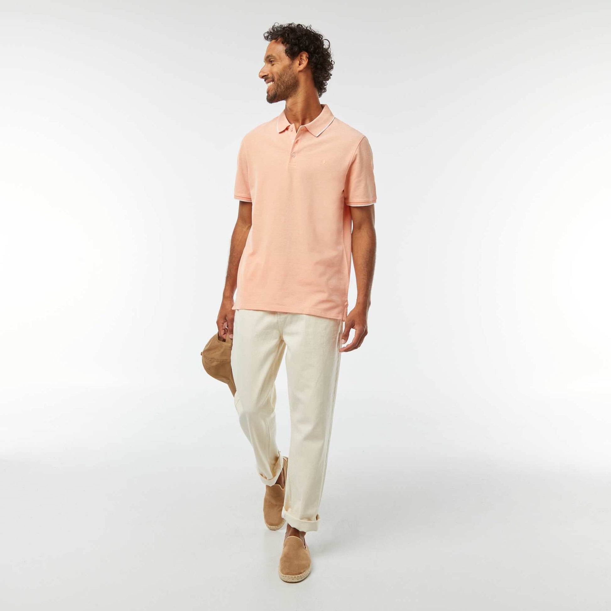Polo en piqué  de coton ORANGE