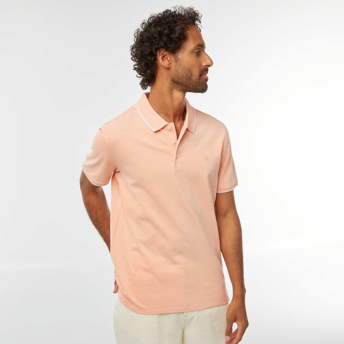 Polo en piqué  de coton ORANGE