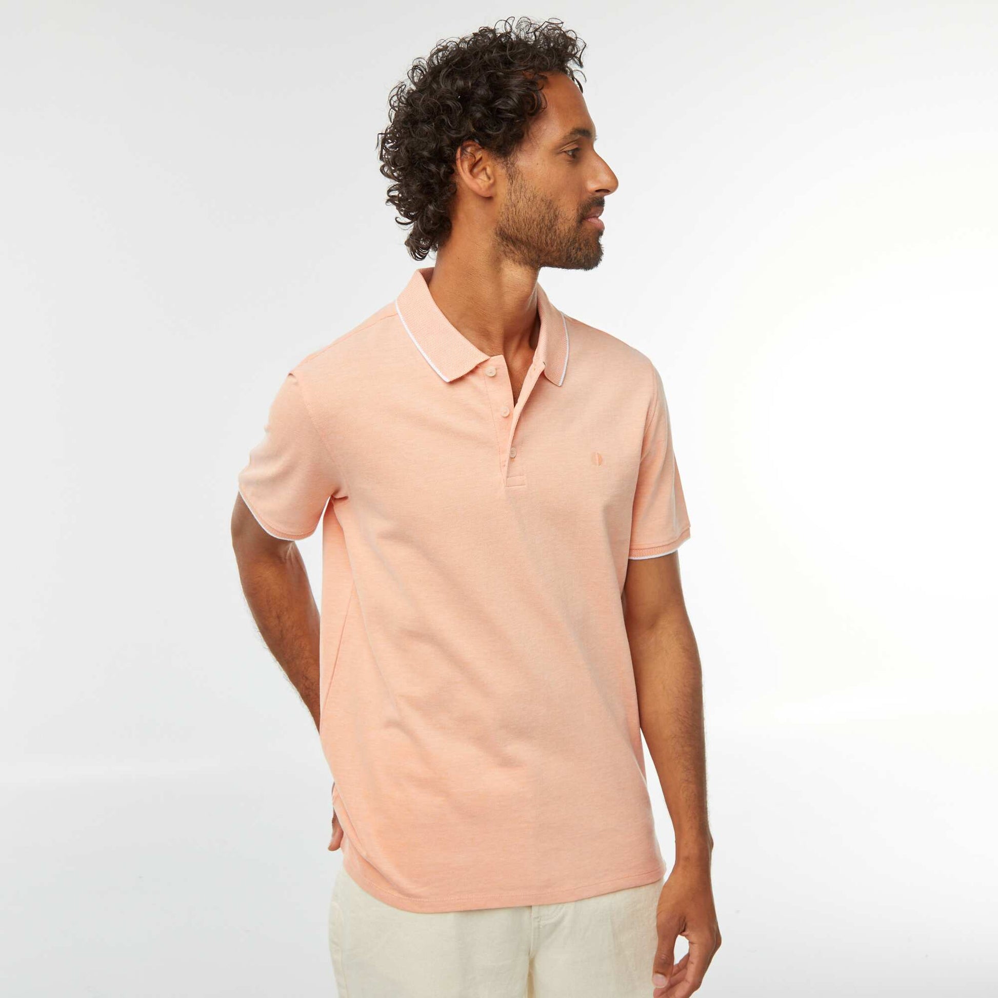 Polo en piqué  de coton ORANGE