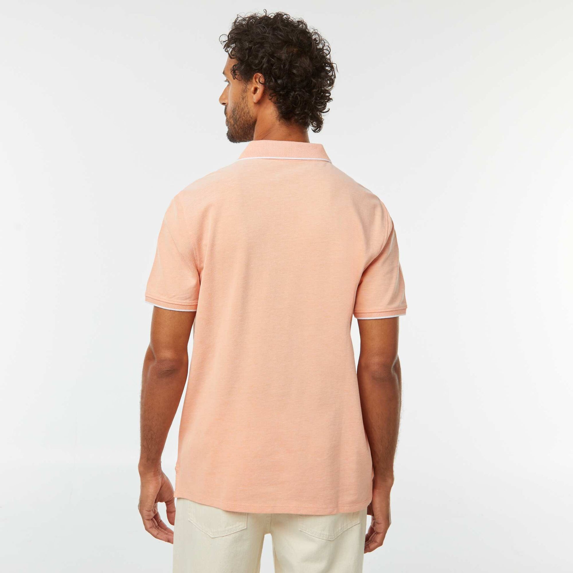 Polo en piqué  de coton ORANGE