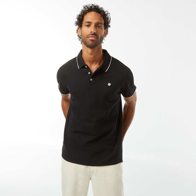 Polo en piqué  de coton NOIR