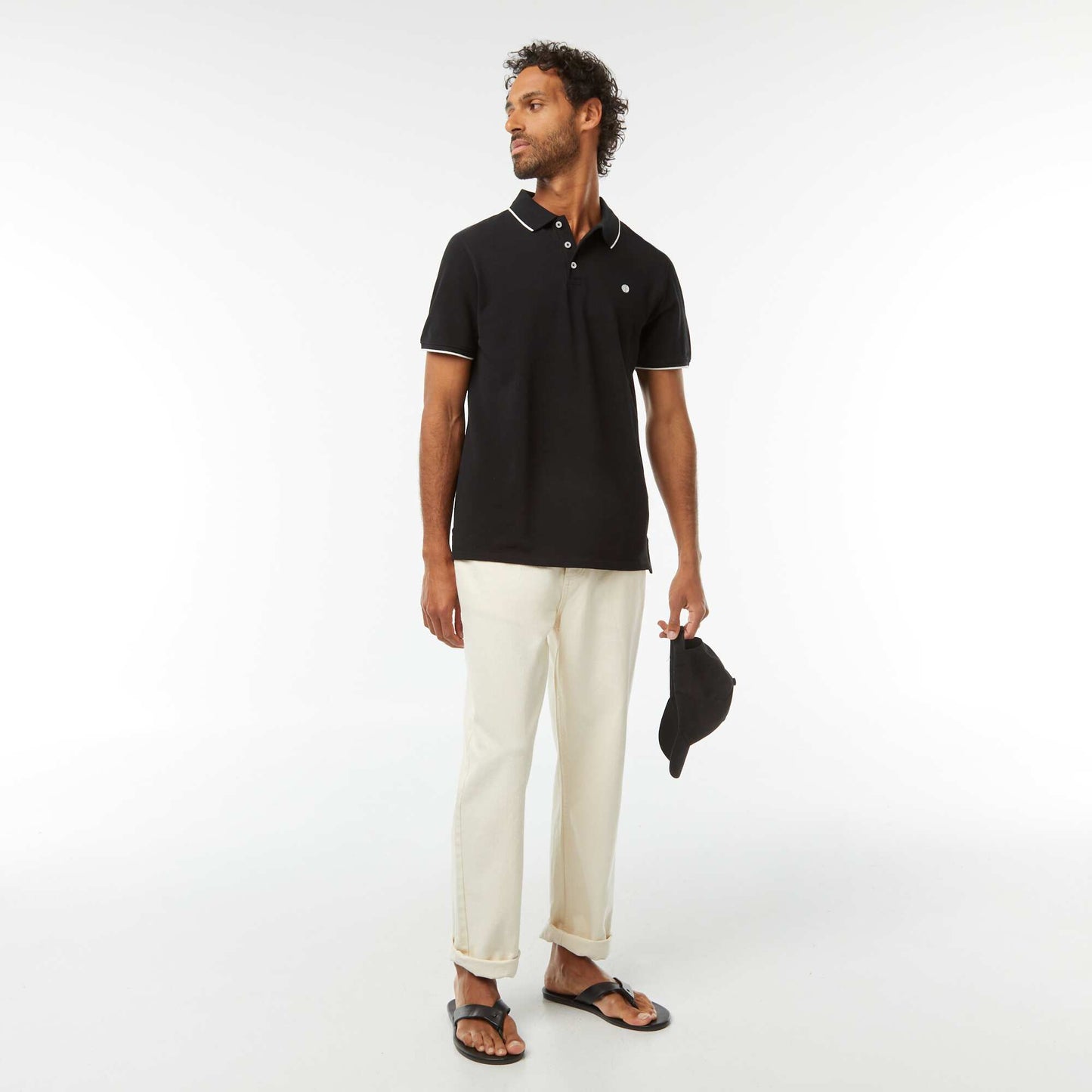 Polo en piqué  de coton NOIR