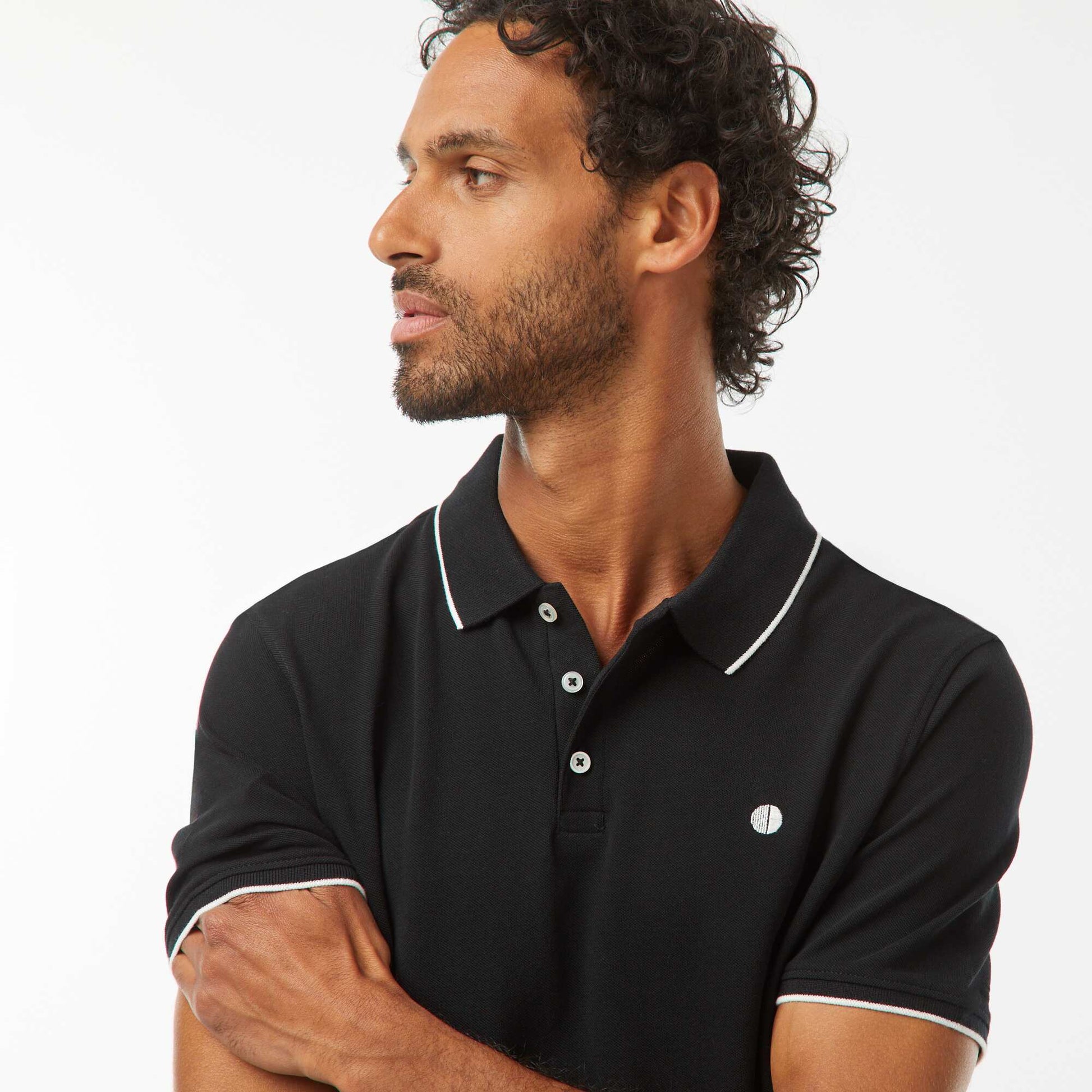 Polo en piqué  de coton NOIR
