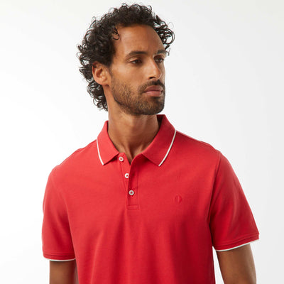 Polo en piqué  de coton ROUGE