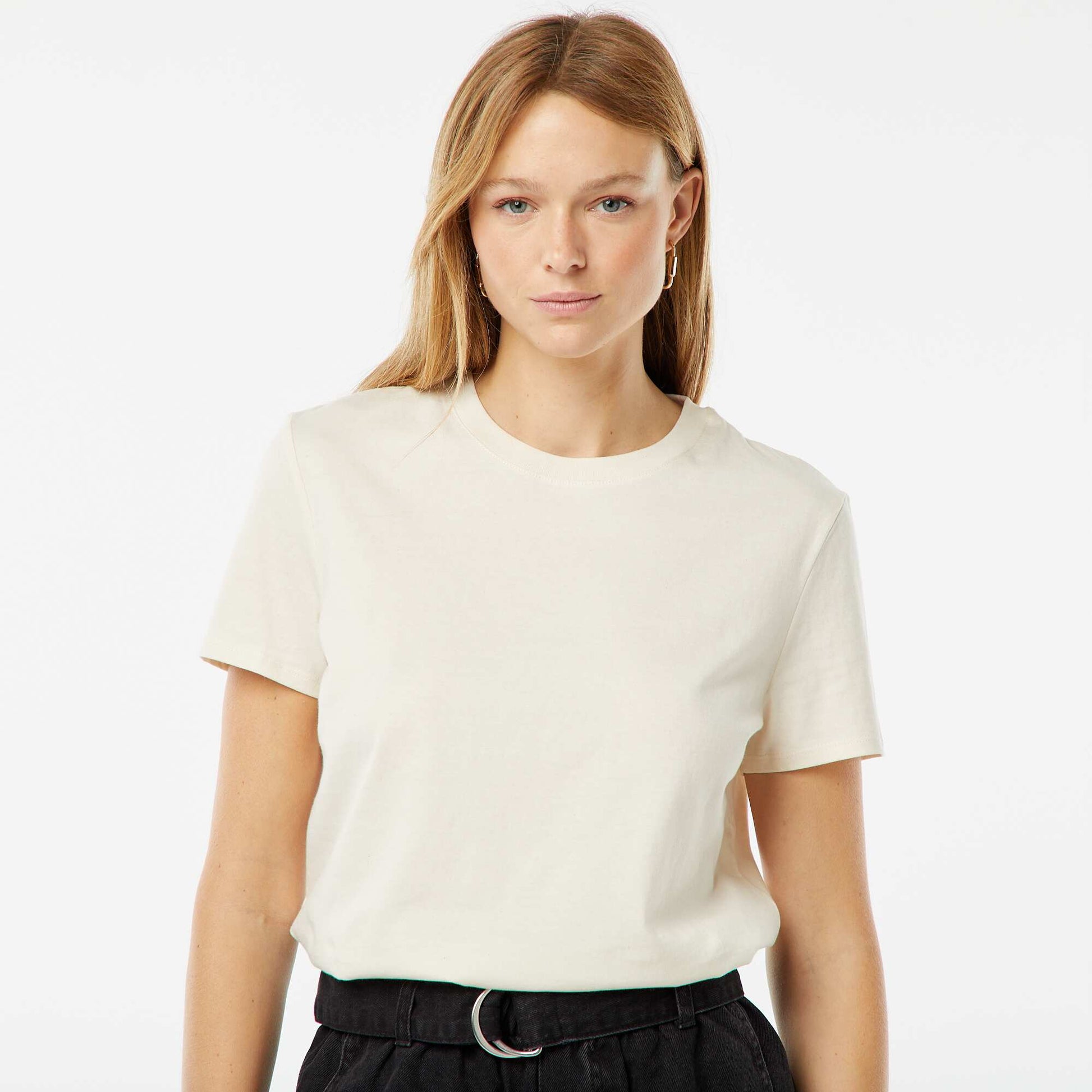 T-shirt en jersey manches courtes BLANC CASSé