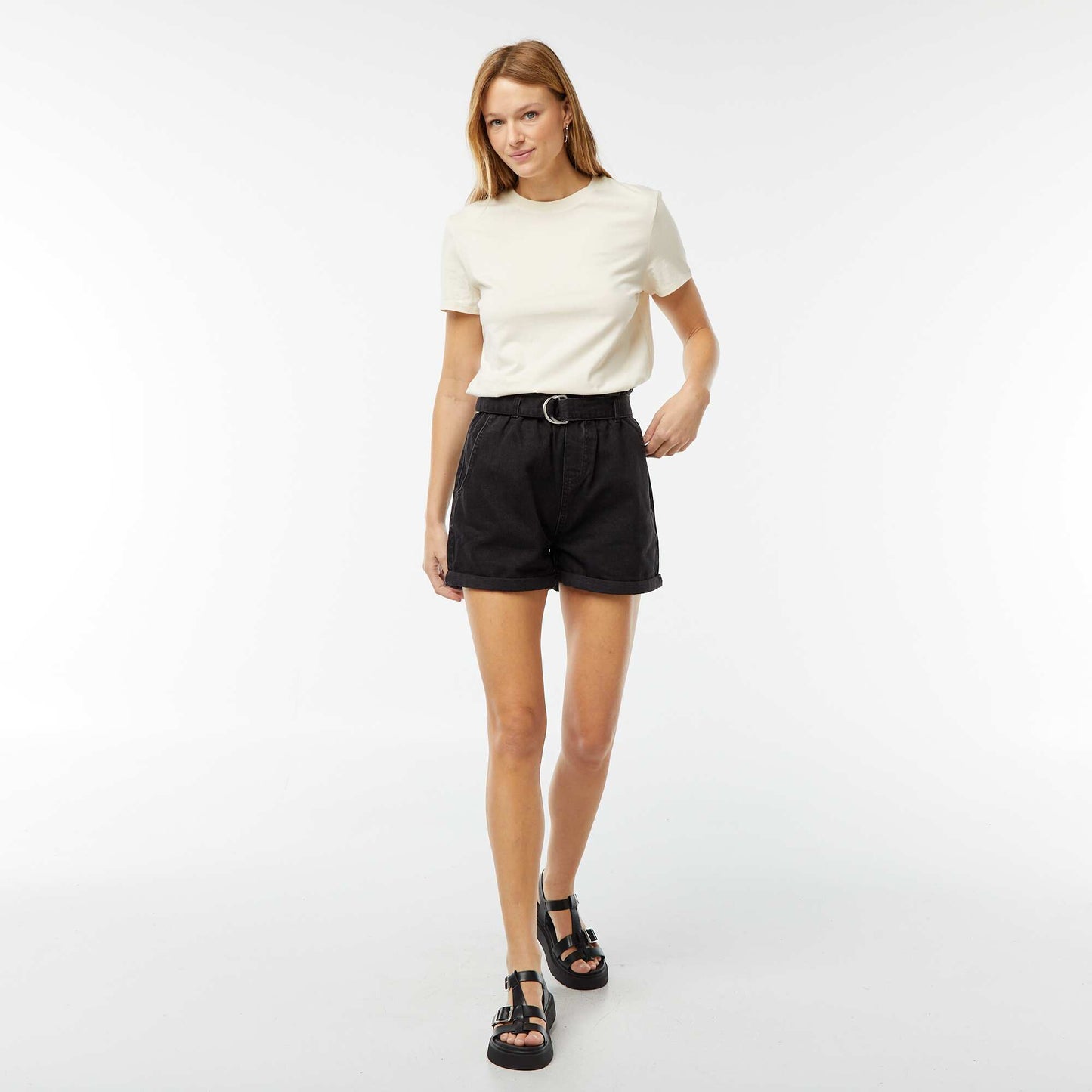 T-shirt en jersey manches courtes BLANC CASSé