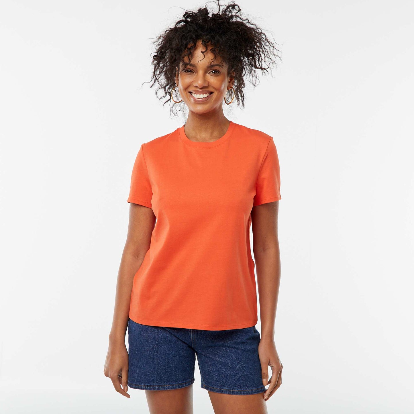 T-shirt en jersey manches courtes ORANGE