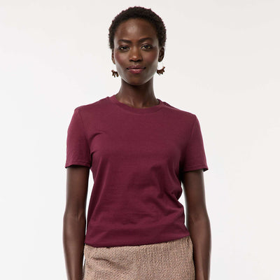 T-shirt en jersey manches courtes ROUGE