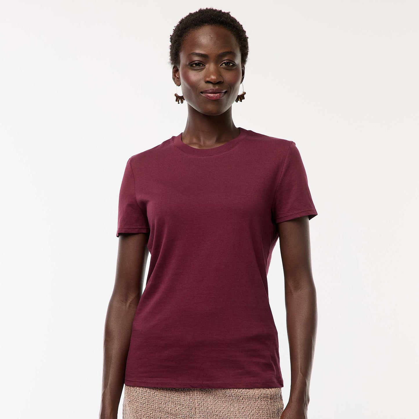 T-shirt en jersey manches courtes ROUGE