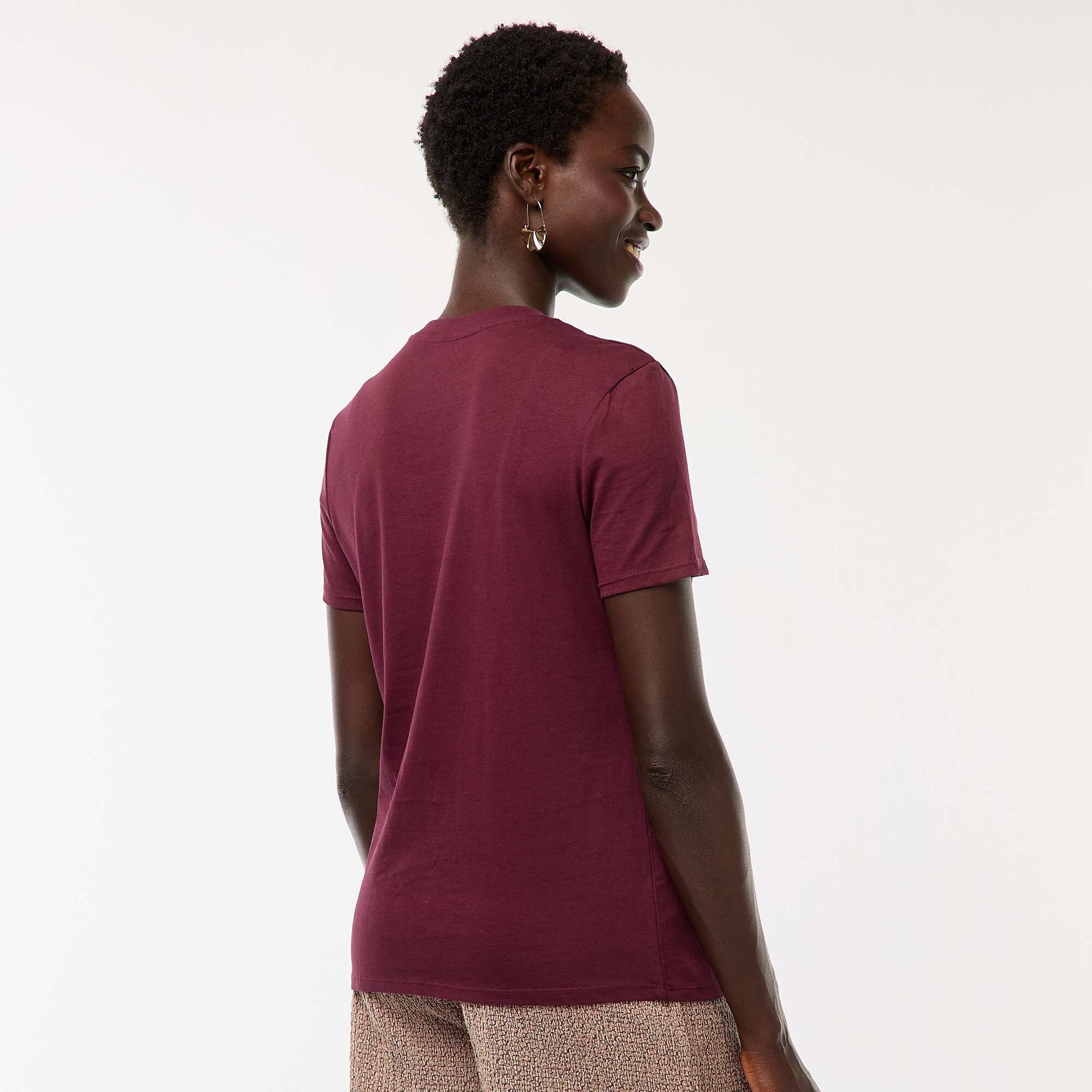 T-shirt en jersey manches courtes ROUGE