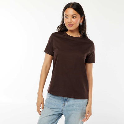 T-shirt en jersey manches courtes MARRON