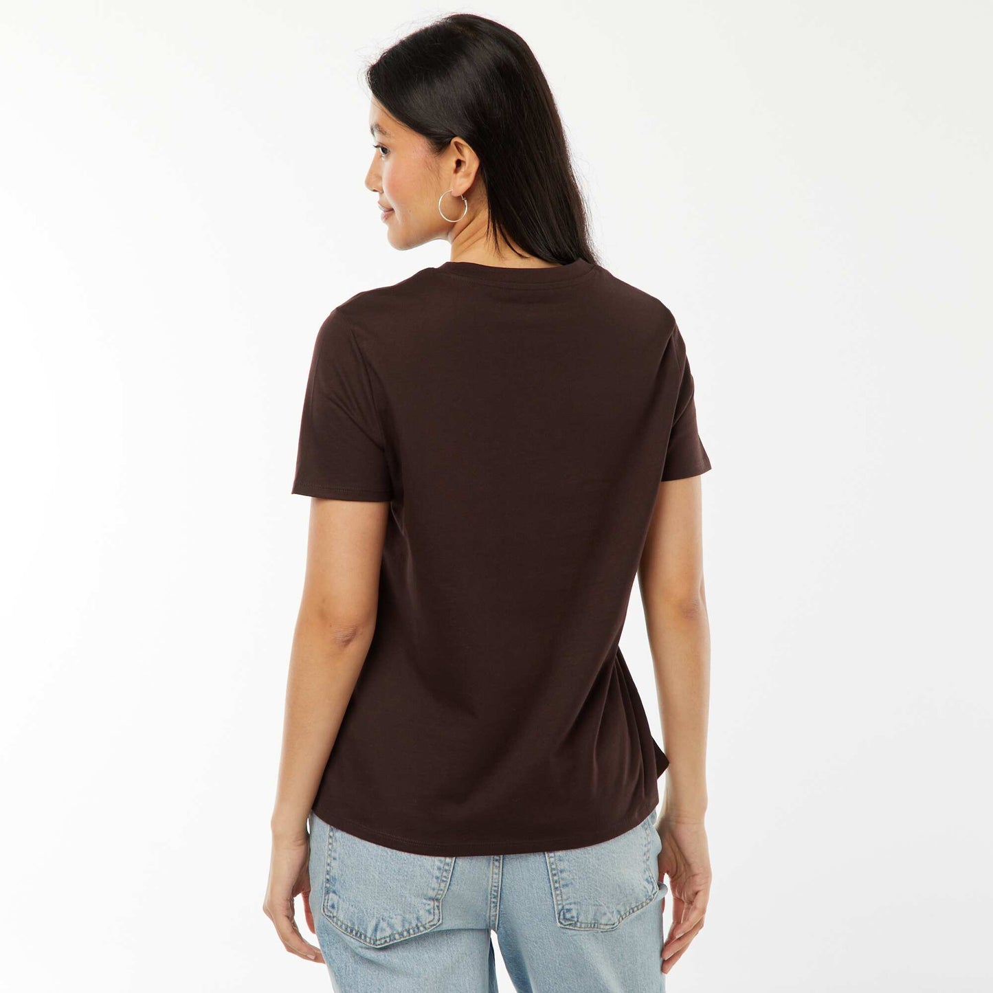 T-shirt en jersey manches courtes MARRON
