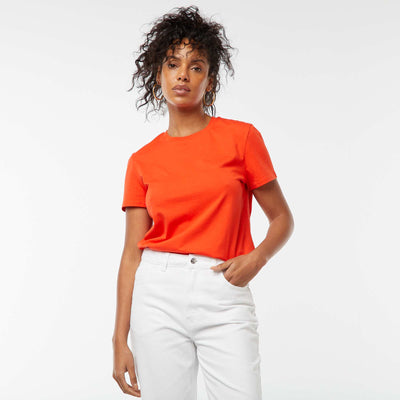 T-shirt en jersey manches courtes ROUGE
