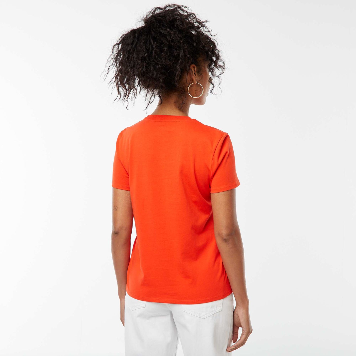 T-shirt en jersey manches courtes ROUGE