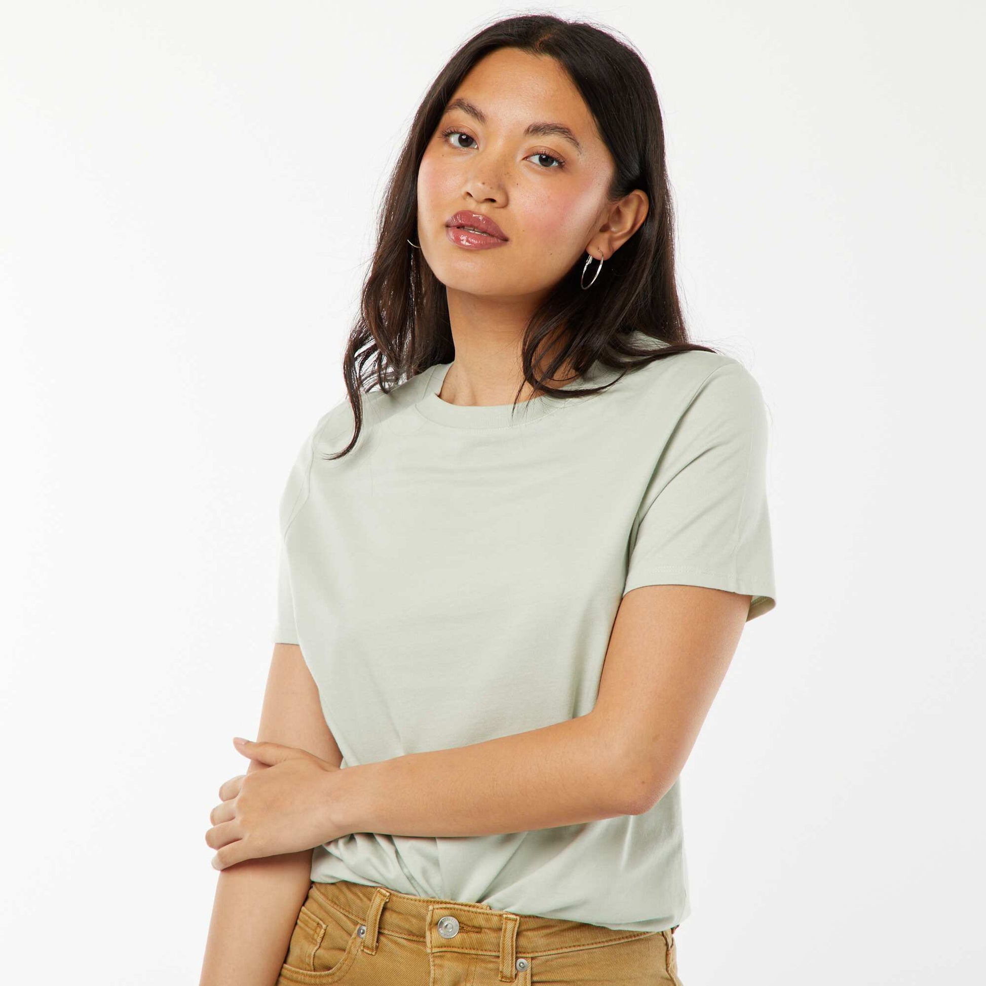 T-shirt en jersey manches courtes VERT AMANDE
