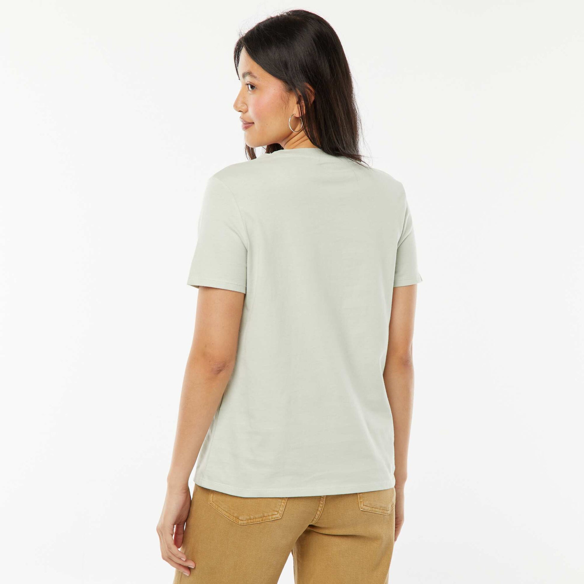 T-shirt en jersey manches courtes VERT AMANDE