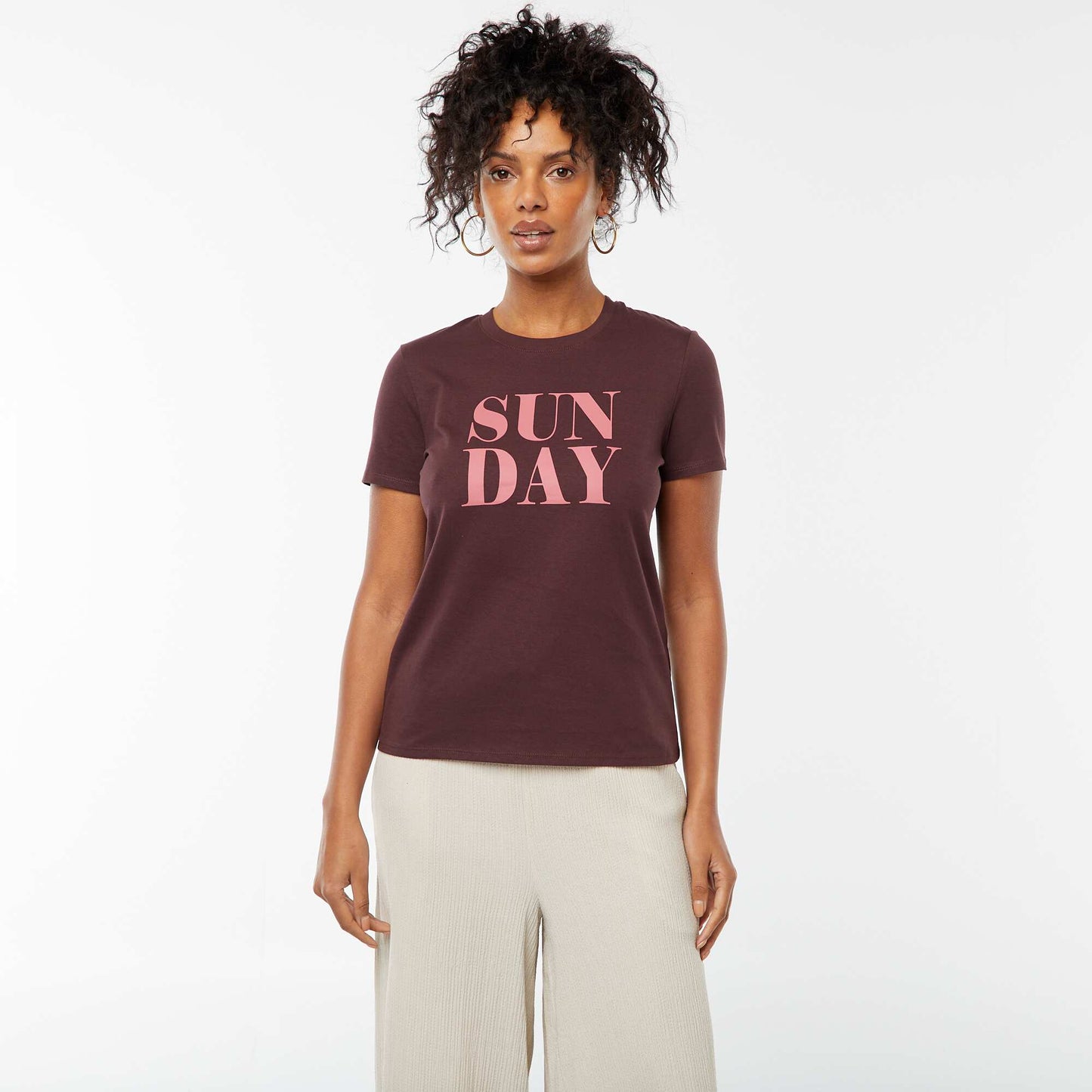 T-shirt imprimé MARRON