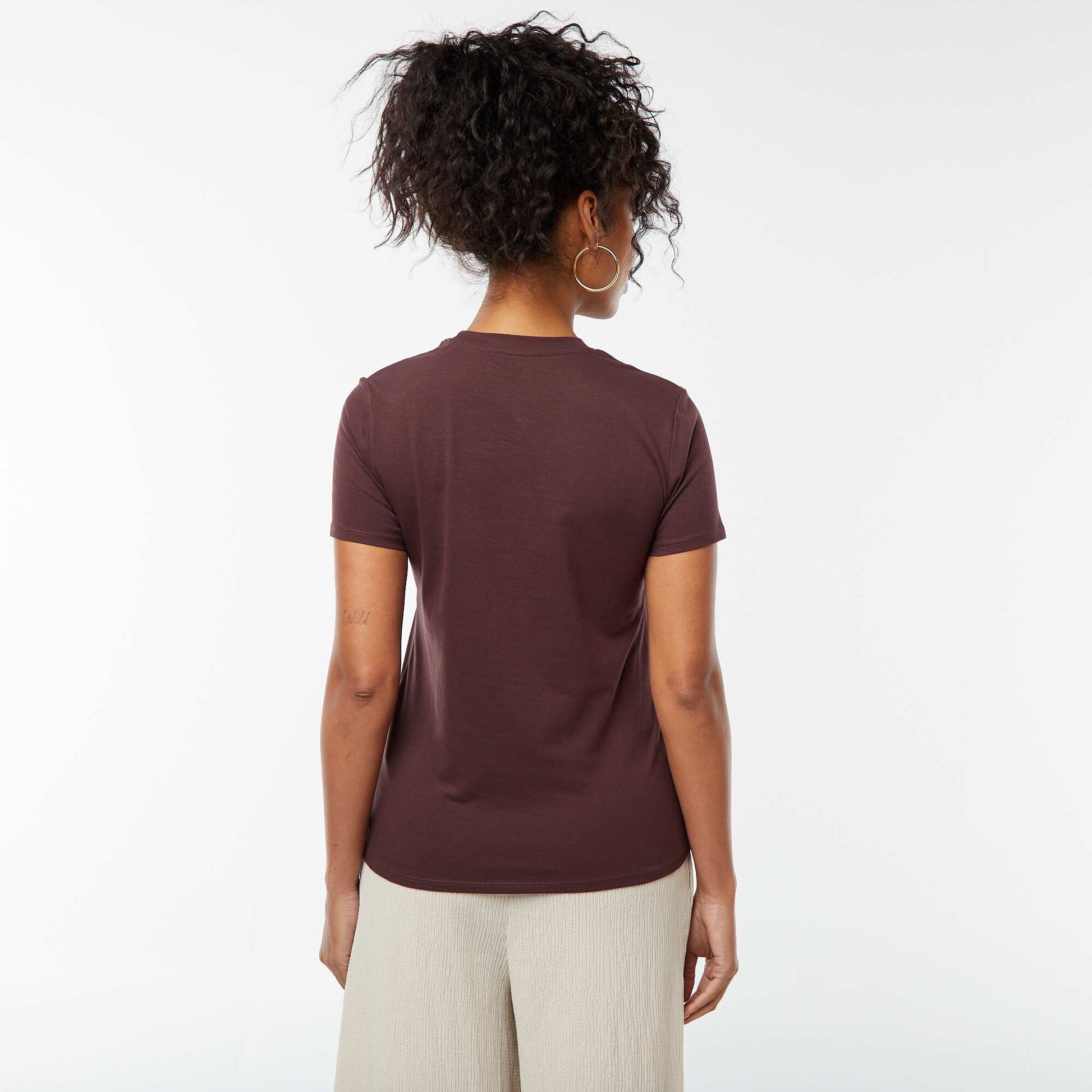 T-shirt imprimé MARRON