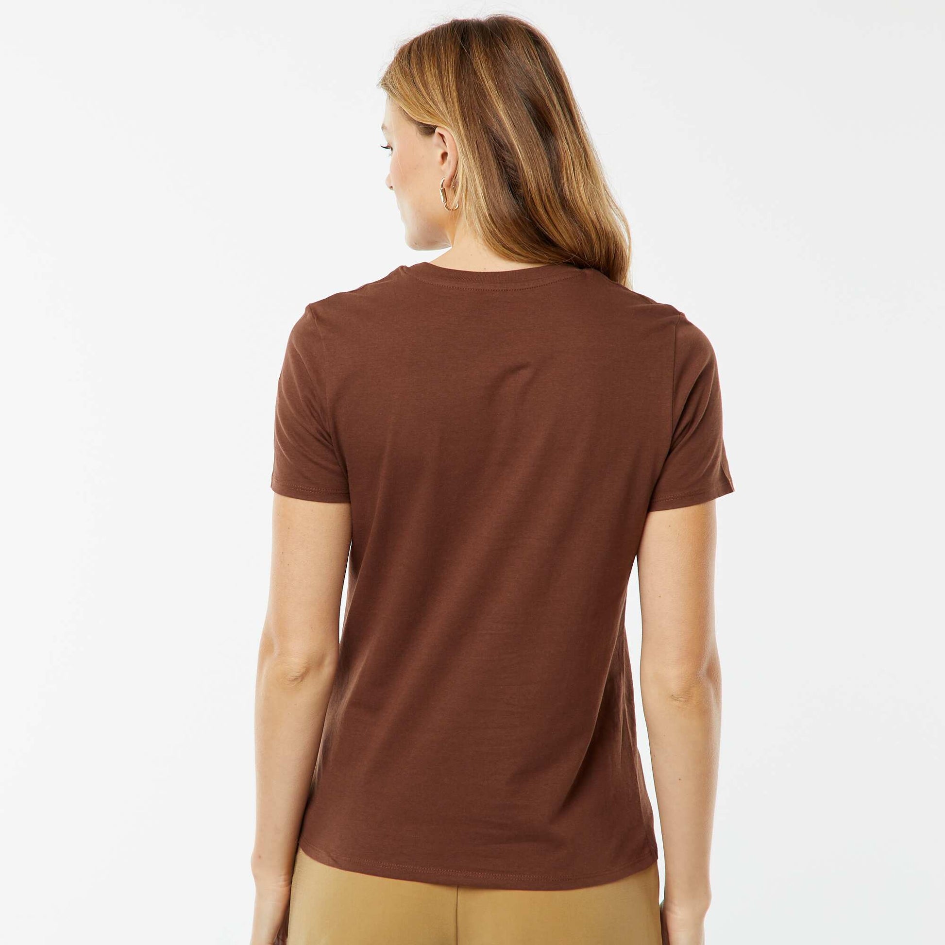 T-shirt imprimé MARRON