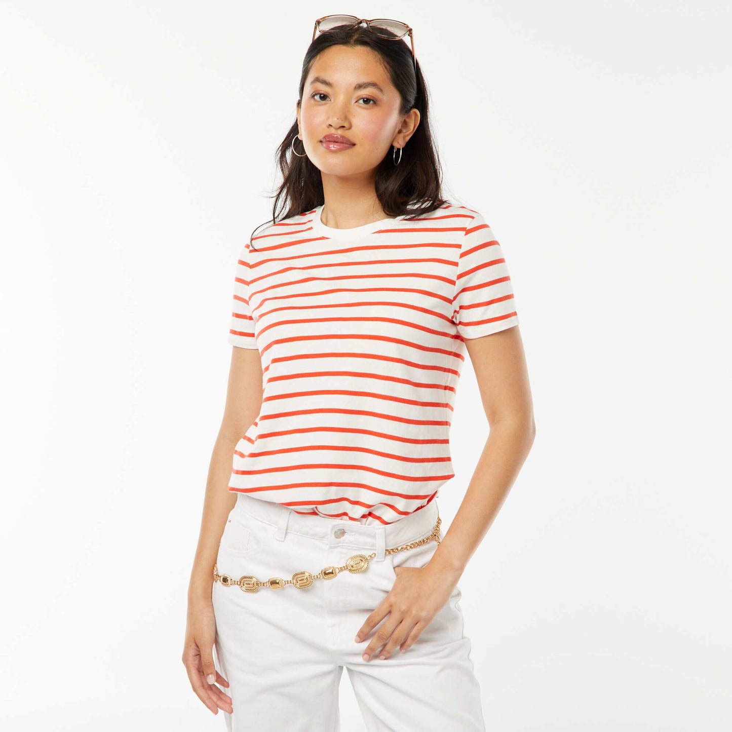 T-shirt imprimé BLANC/ROUGE