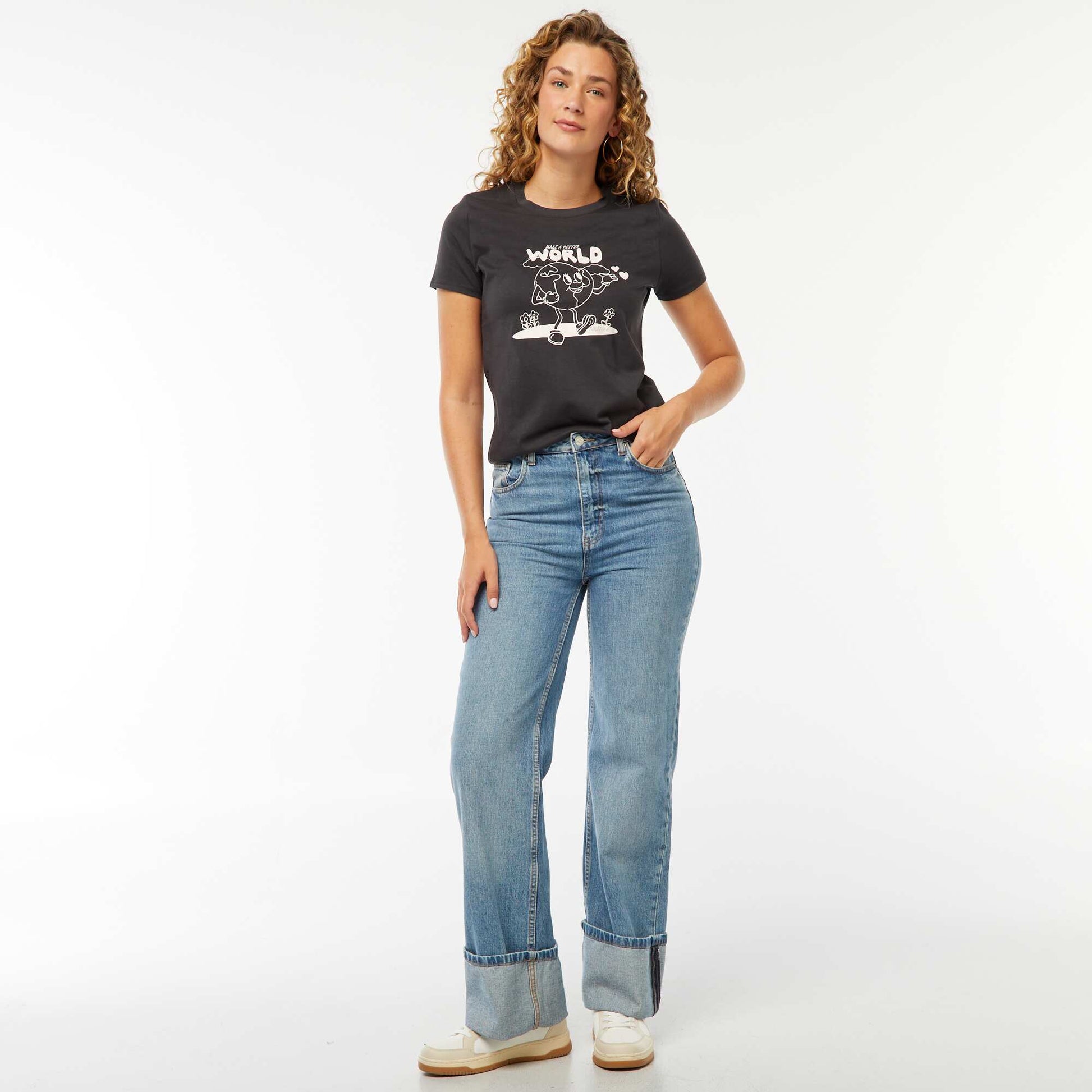 T-shirt imprimé NOIR