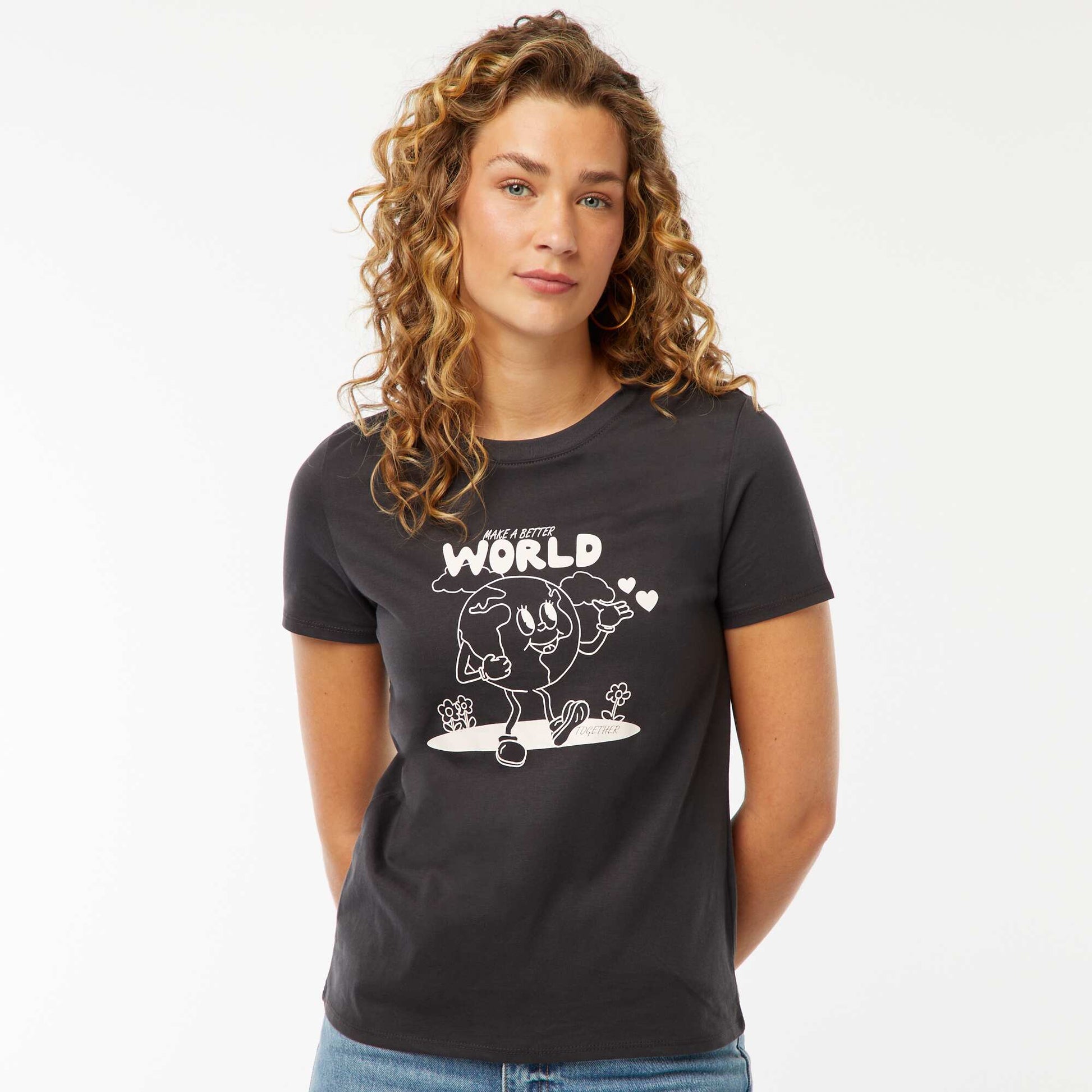 T-shirt imprimé NOIR