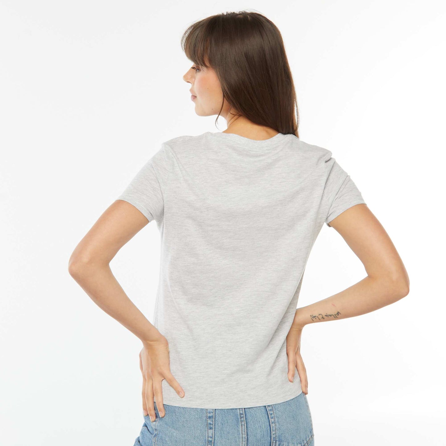 T-shirt imprimé GRIS CHINé