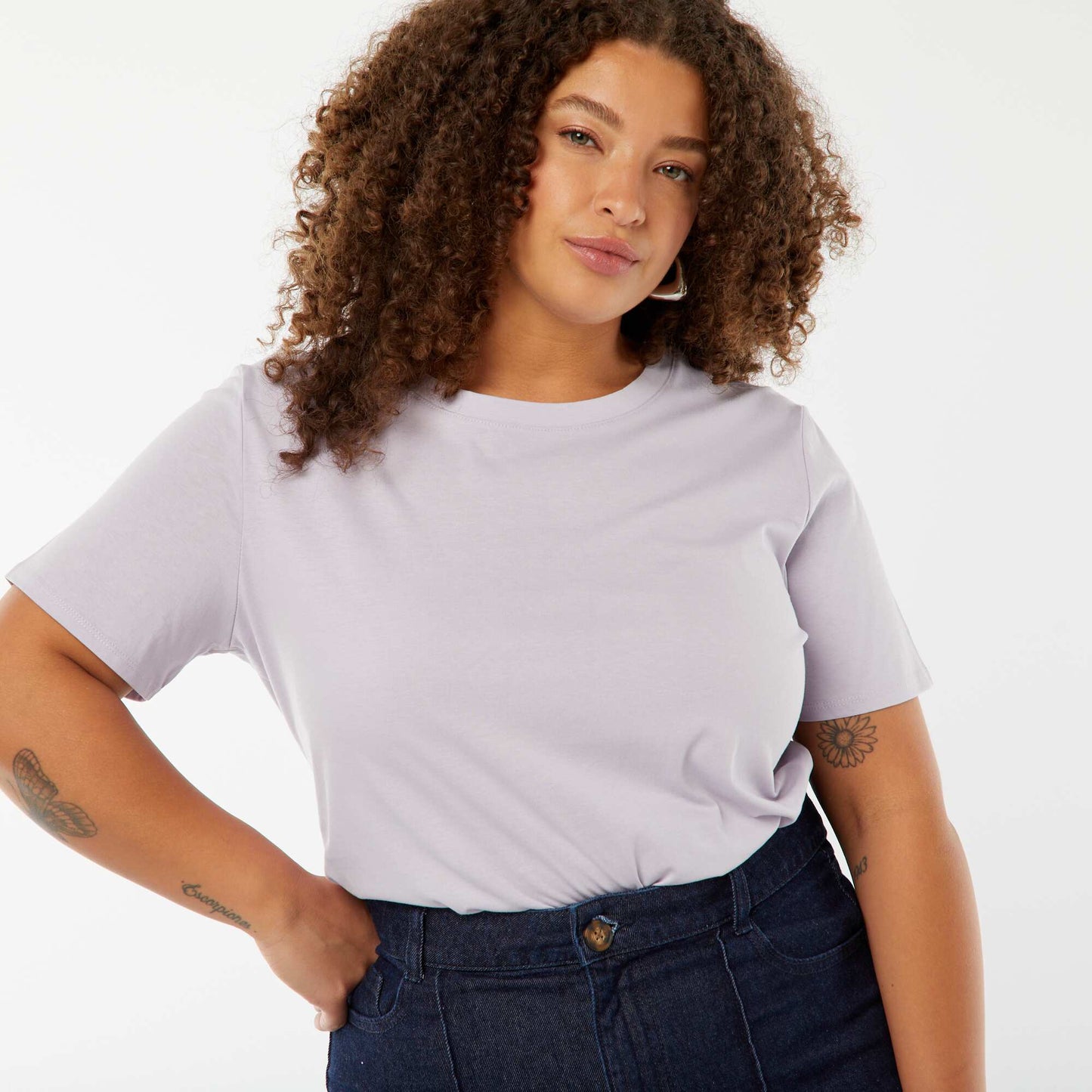 T-shirt en maille jersey manches courtes ROSE