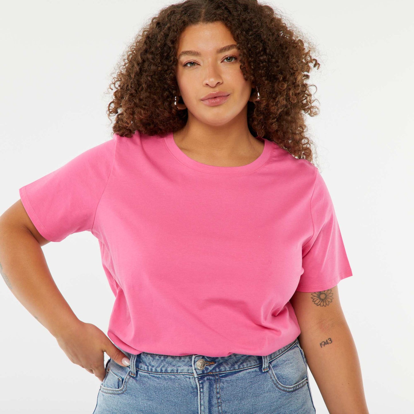 T-shirt en maille jersey manches courtes ROSE