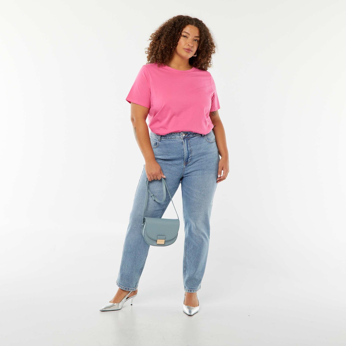 T-shirt en maille jersey manches courtes ROSE