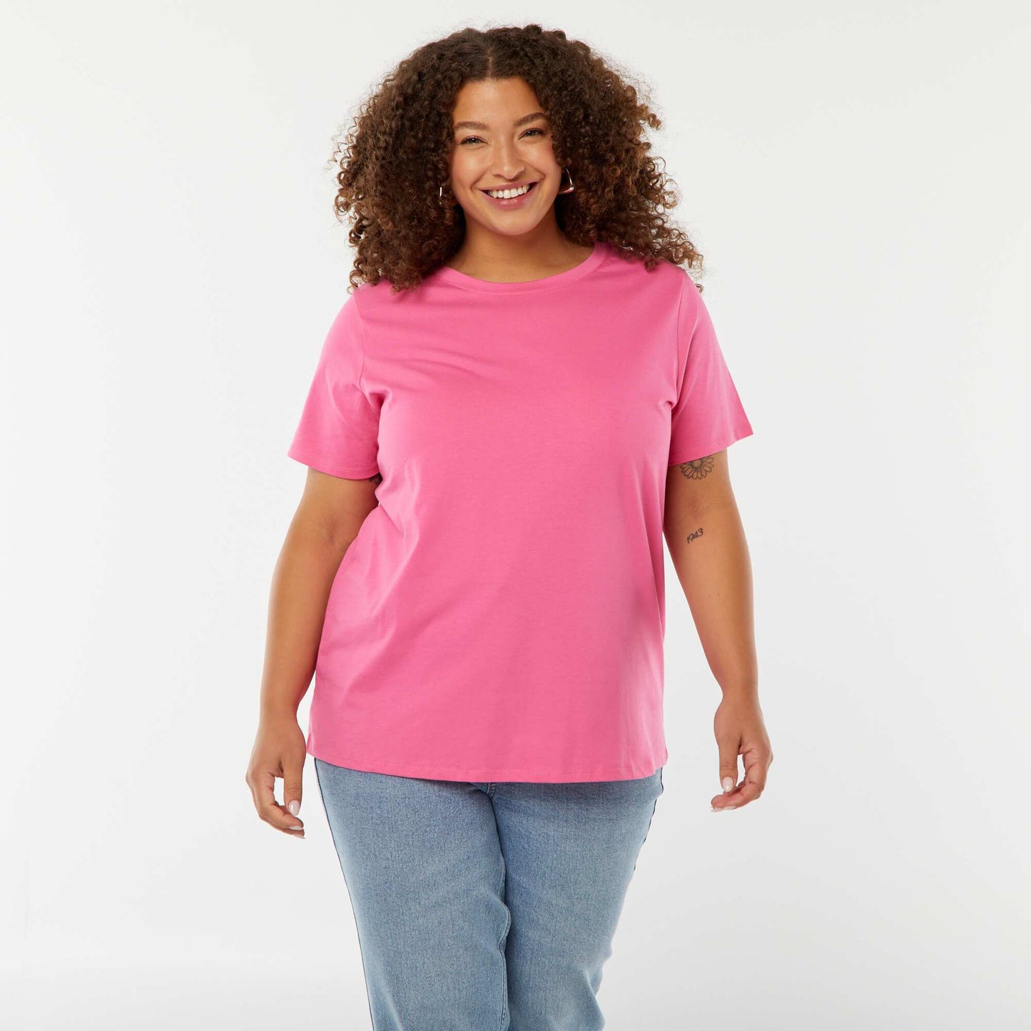 T-shirt en maille jersey manches courtes ROSE