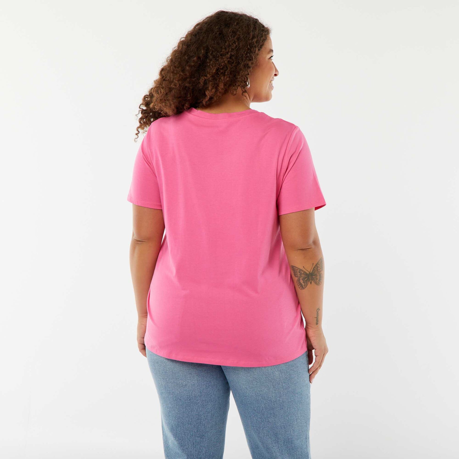 T-shirt en maille jersey manches courtes ROSE