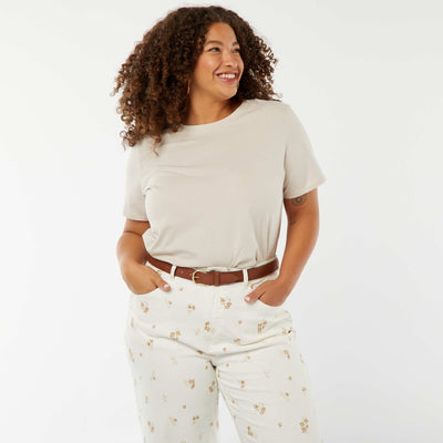 T-shirt en maille jersey manches courtes GRIS