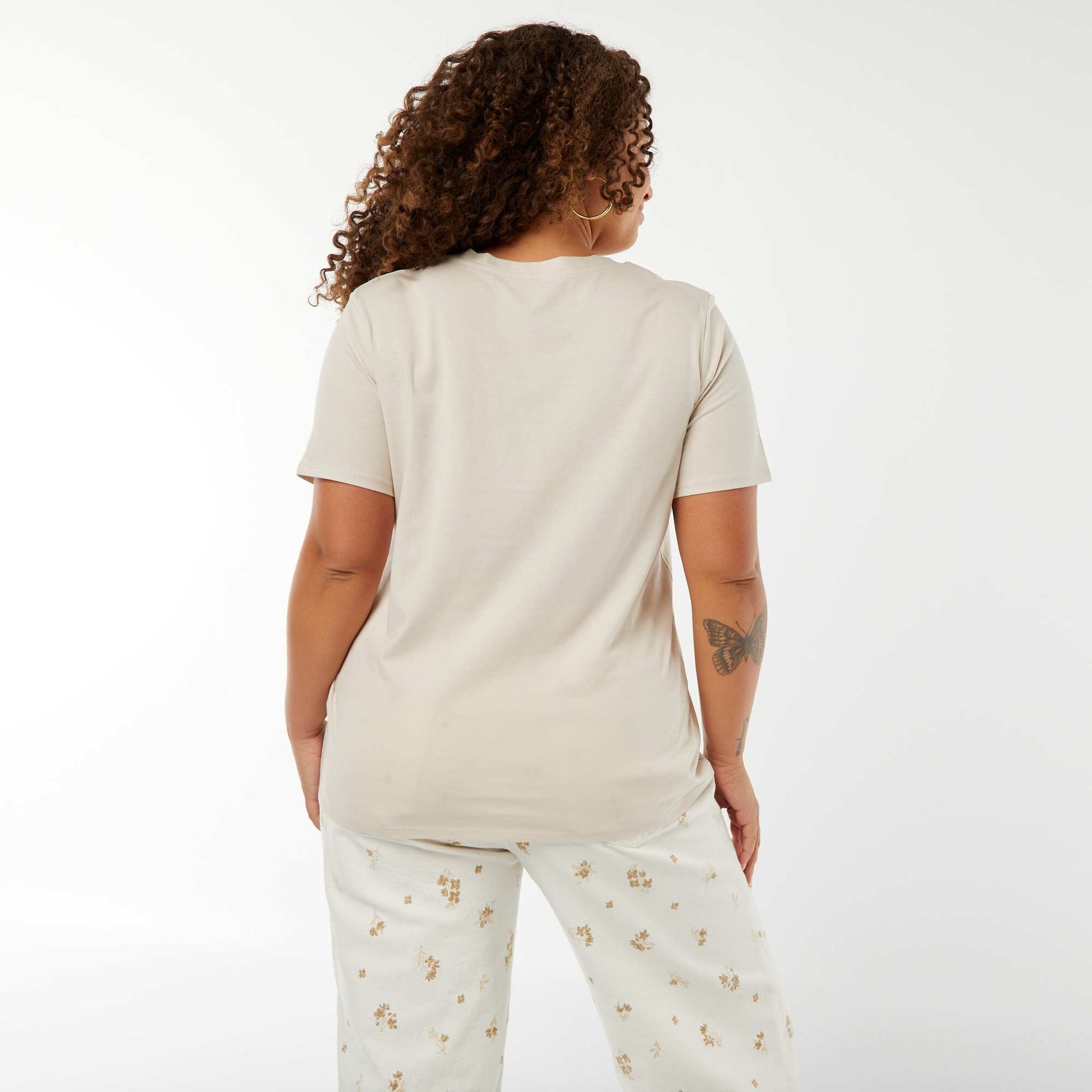T-shirt en maille jersey manches courtes GRIS