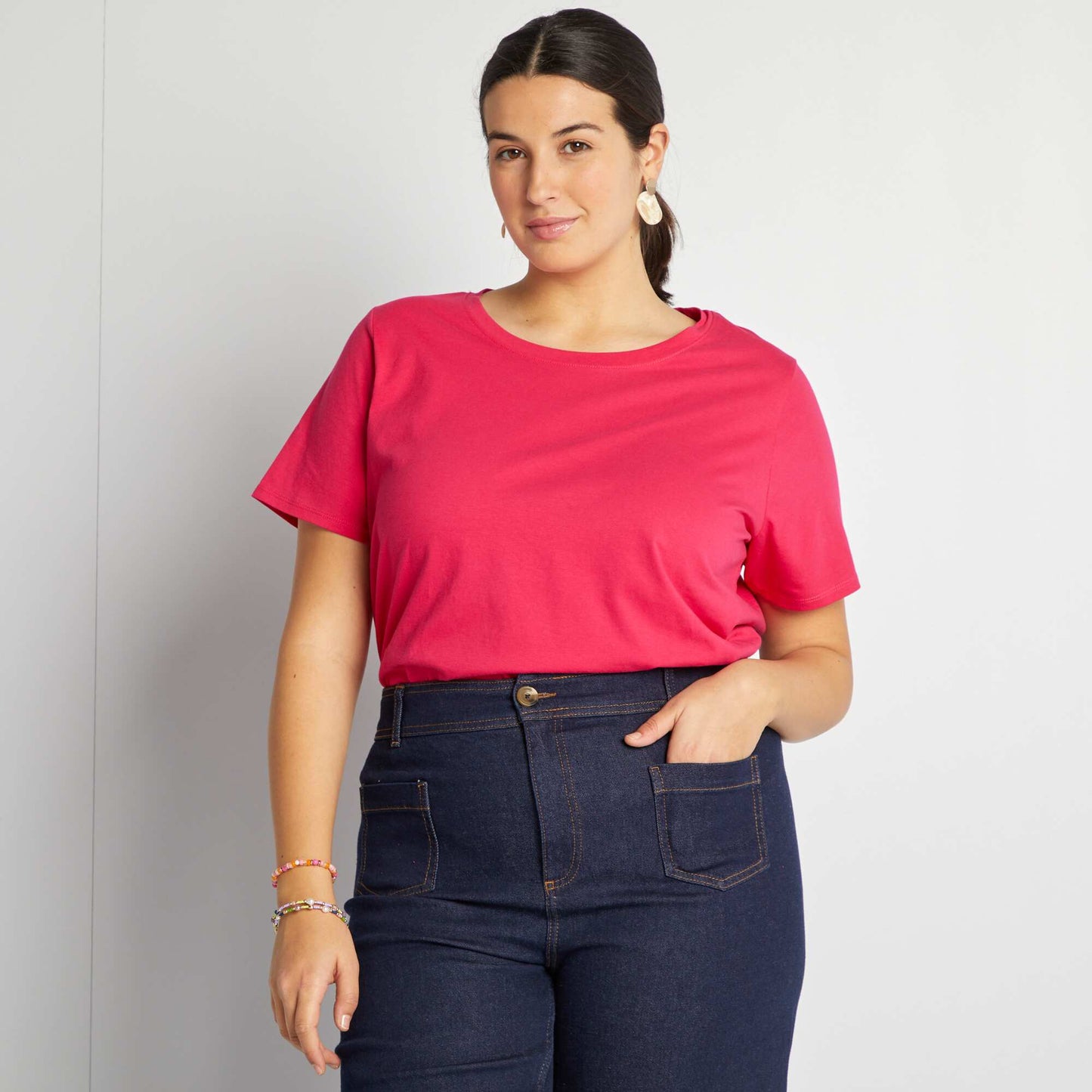 T-shirt en maille jersey manches courtes ROSE