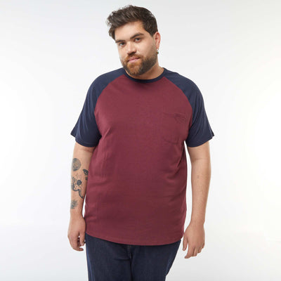 T-shirt Manches courtes raglan avec poche poitrine BLEU
