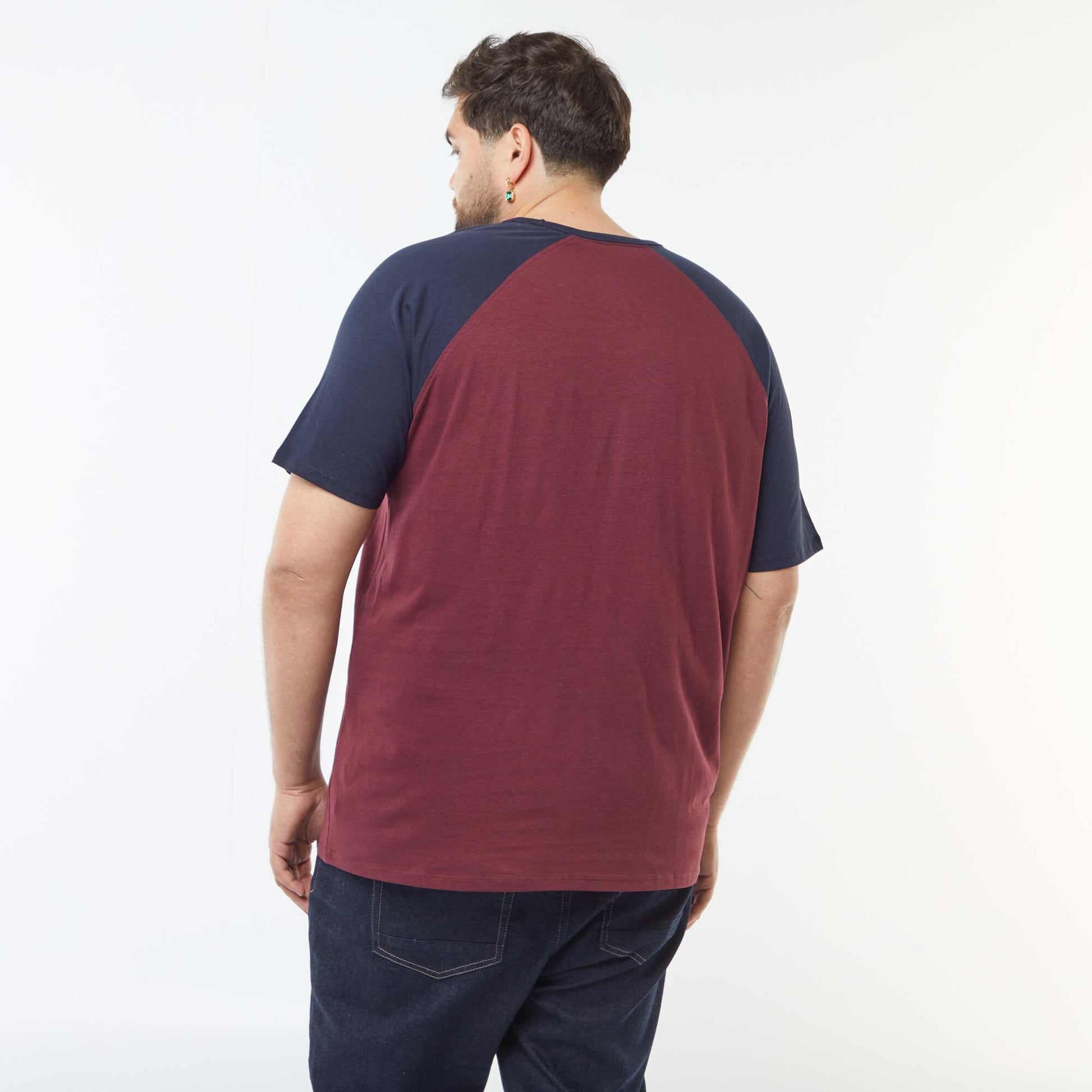T-shirt Manches courtes raglan avec poche poitrine BLEU