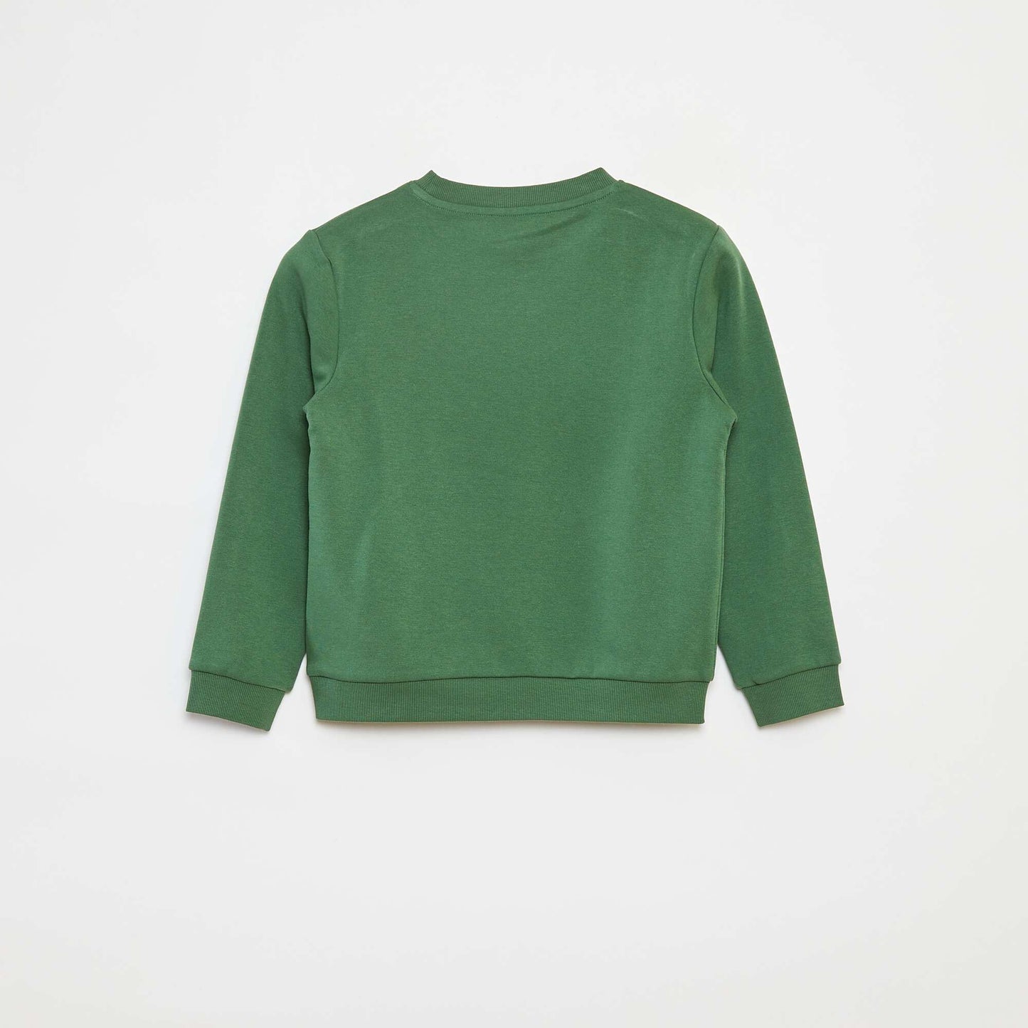 Sweat en molleton gratté uni VERT