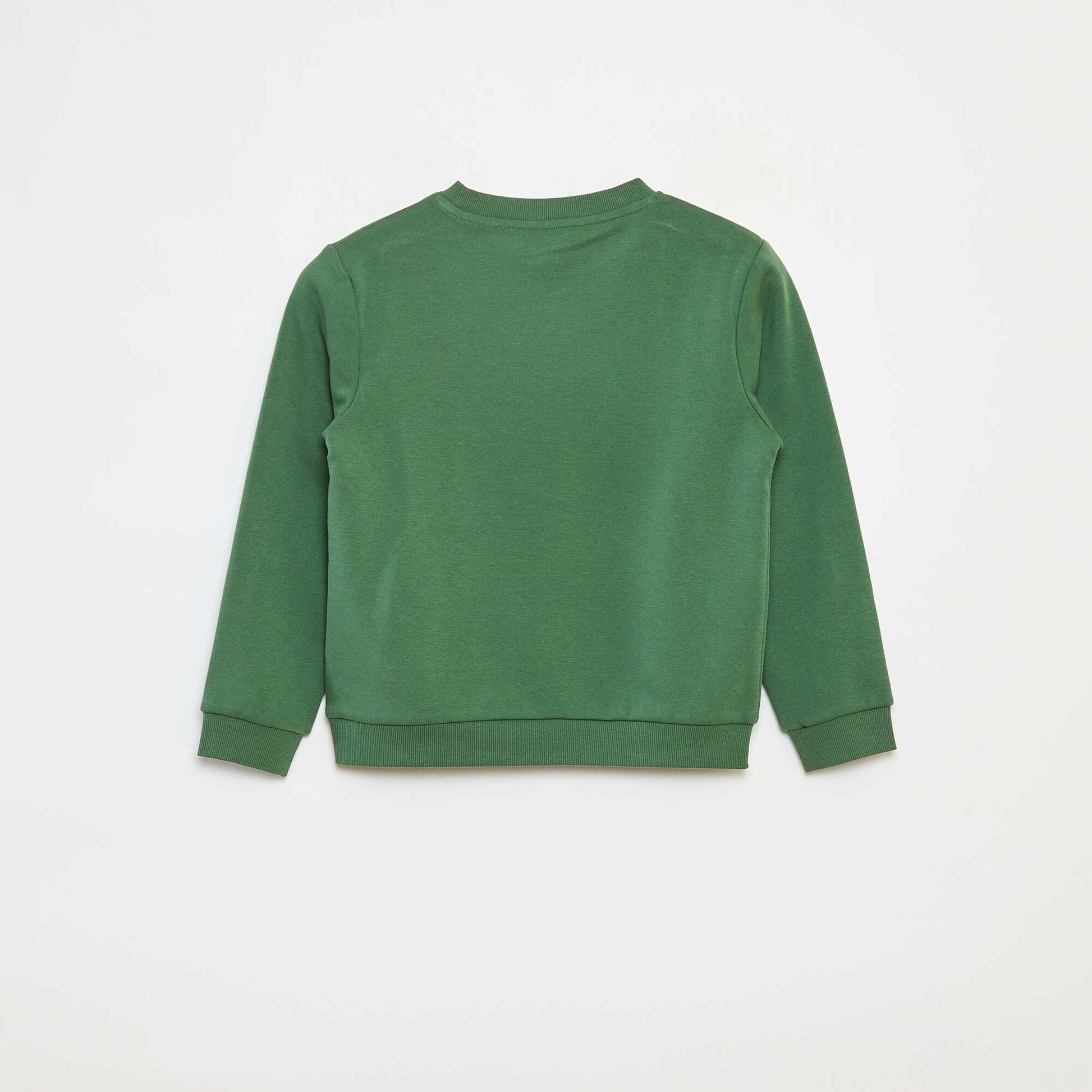 Sweat en molleton gratté uni VERT